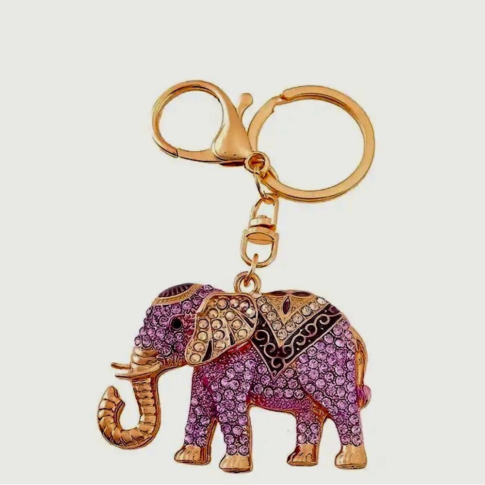 PURPLE RHINESTONE KEYRING‎